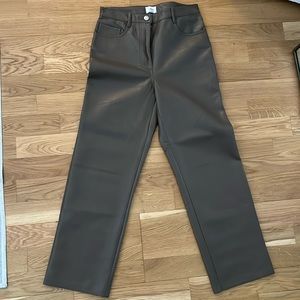 Wilfred taupe leather pants